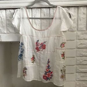 Anthropologie Embroidered blouse